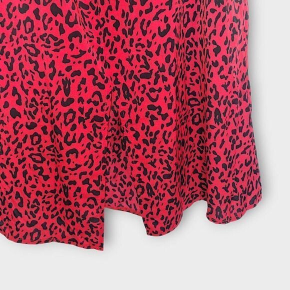 Pink Blush‎ Womens Dress Sz 2X Red Leopard Chiffon Maxi Cottagecore Whimsicore - Picture 5 of 10